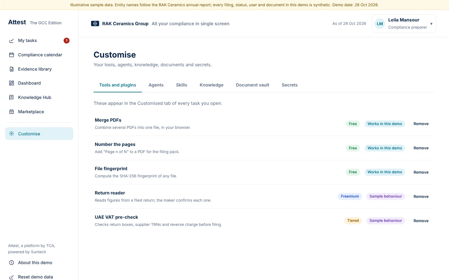 Customise gathers your tools, agents, skills and the knowledge you subscribed to